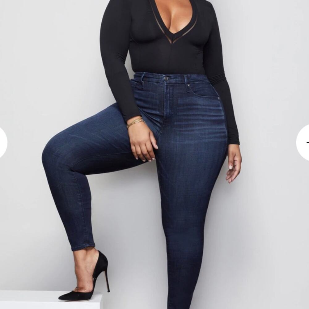 NWT Good American Good Waist Crop in Blue 025.